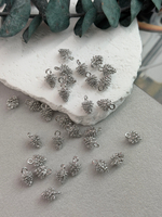 Подвеска «Шишка», родий, 12*8 мм, 2 штуки