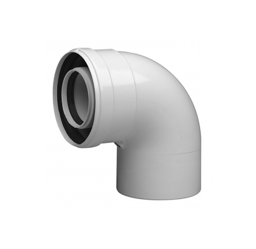 Отвод коаксиальный 90 град. d80/125  HT   22253