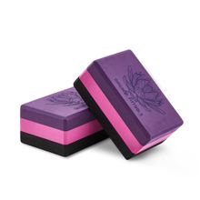 Блок для йоги трехцветный премиум в коробке