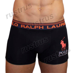 Мужские трусы боксеры черные POLO RALPH LAUREN