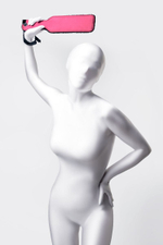 Двусторонняя шлепалка Anonymo - 37 см. (Цвет: малиновый с чёрным)