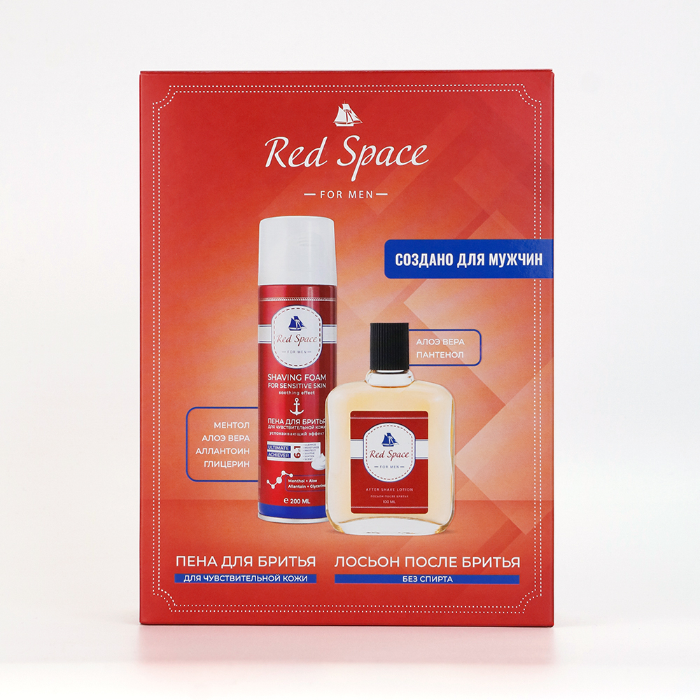 Косметический набор для муж. Red Space (пена для бритья 200 мл + лосьон после бритья 100 мл)