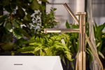 Cмеситель для ванны Gessi Anello, напольный, с душевой лейкой, встраиваемый, цвет Brass Brushed PVD