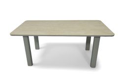 "Витория" обеденный стол из алюминия, столешница из искусственного камня