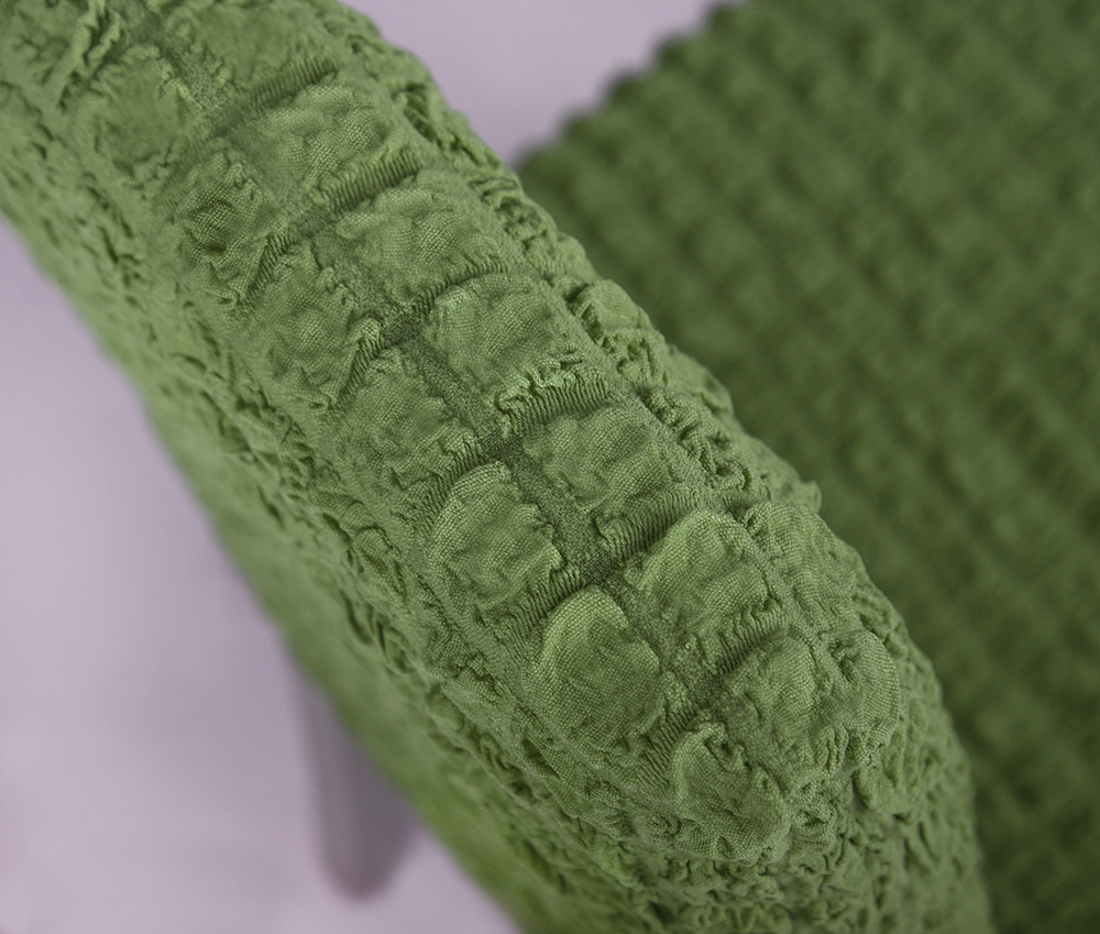 Чехол на стул без оборки со спинкой, цвет Зеленый Светлый, Набор 6 шт.