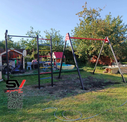 Монтаж уличной шведской стенки Sv Sport (3 вертикальных столба)