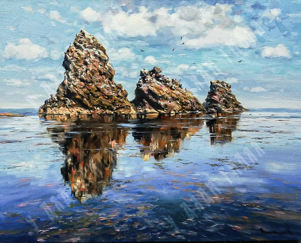 Плотников В.В. Три брата. Сахалин. 2024. Холст, масло.