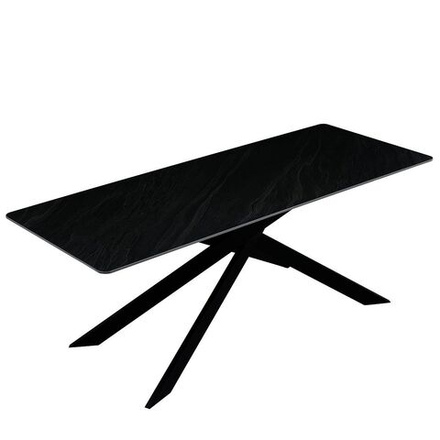 Стол керамический LA ALTA MERLIN Austrilia sand black 200*80*76, каркас черный