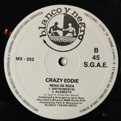 Винтажная виниловая пластинка LP Crazy Eddie and Q.Q. Freestyle Nena De Ibiza (Girl Of Ibiza) (Spain 1990) Maxi Single 45 RMP