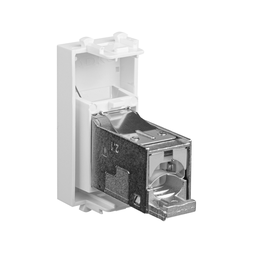 Компьютерная розетка RJ-45 модульная, кат.5е экранированная, "Avanti","Белое облако", 1 модуль