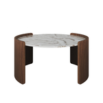 Столик Lagom Stone D 65 см высота 32 см (камень OV2, орех)