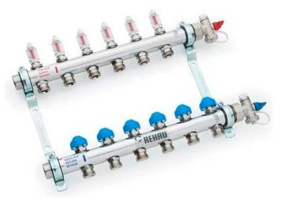 Коллектор Rehau HKV-D 9 контуров для тёплого пола с расходомерами (12080913002)
