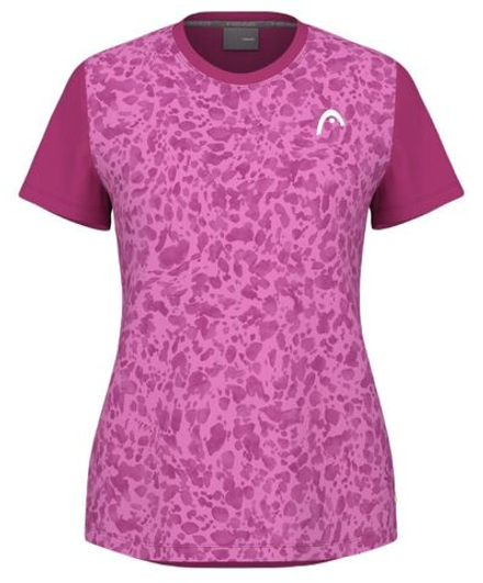 Женская футболка футболка Head Tie-Break II T-Shirt - print Vision белый/ярко-розовый