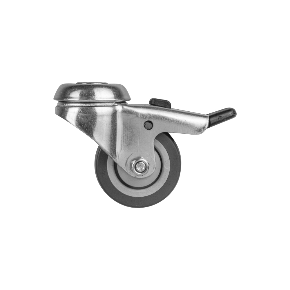 Опора колесная со стопором WL/B-50R/40 kg (brake) резина, под винт М8