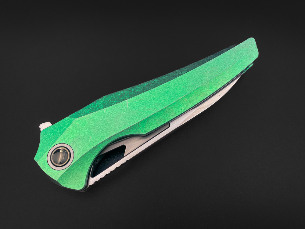 Складной нож Magpie M390 CrystalTi green