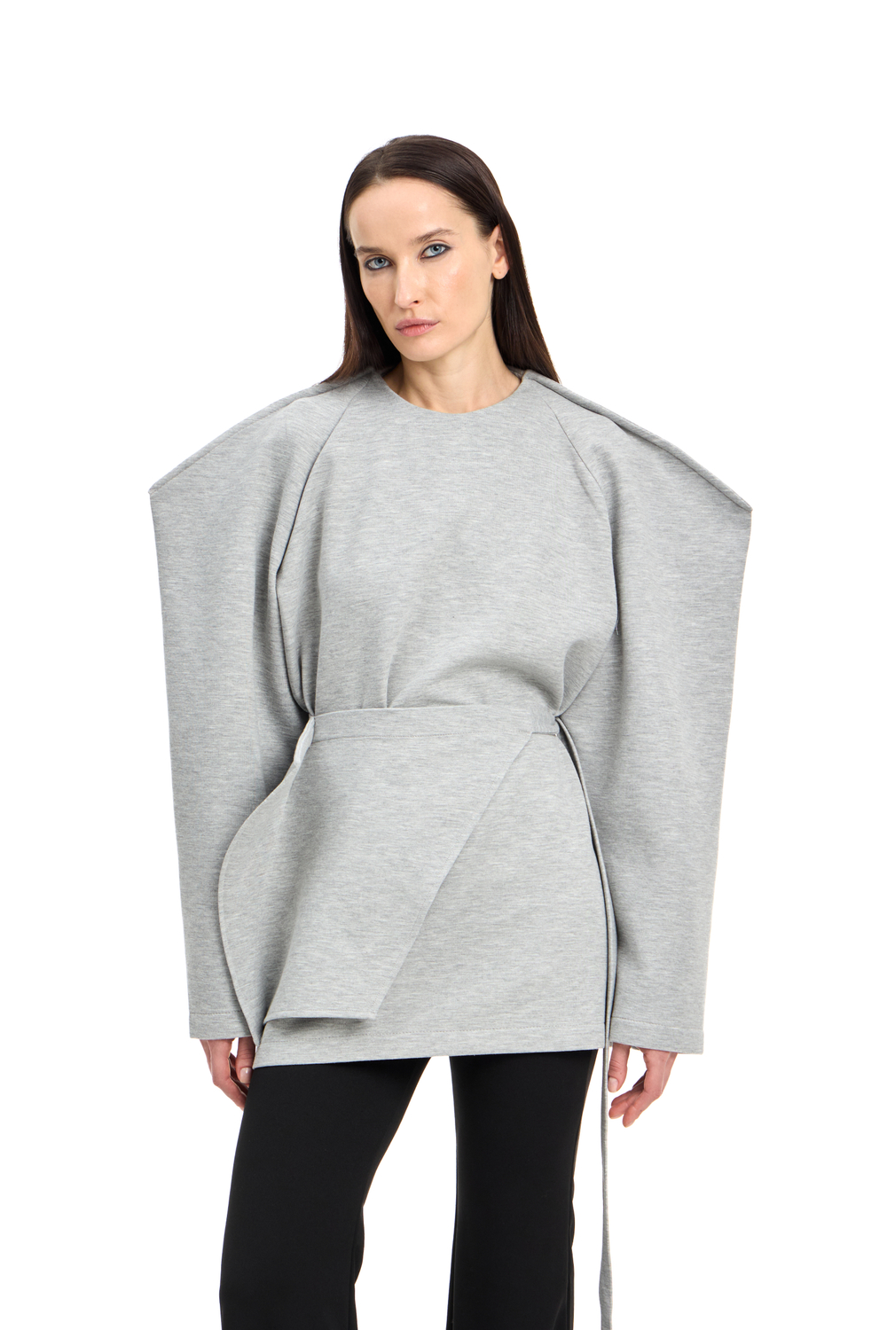 Свитшот с баской BAD GIRL Gray Melange