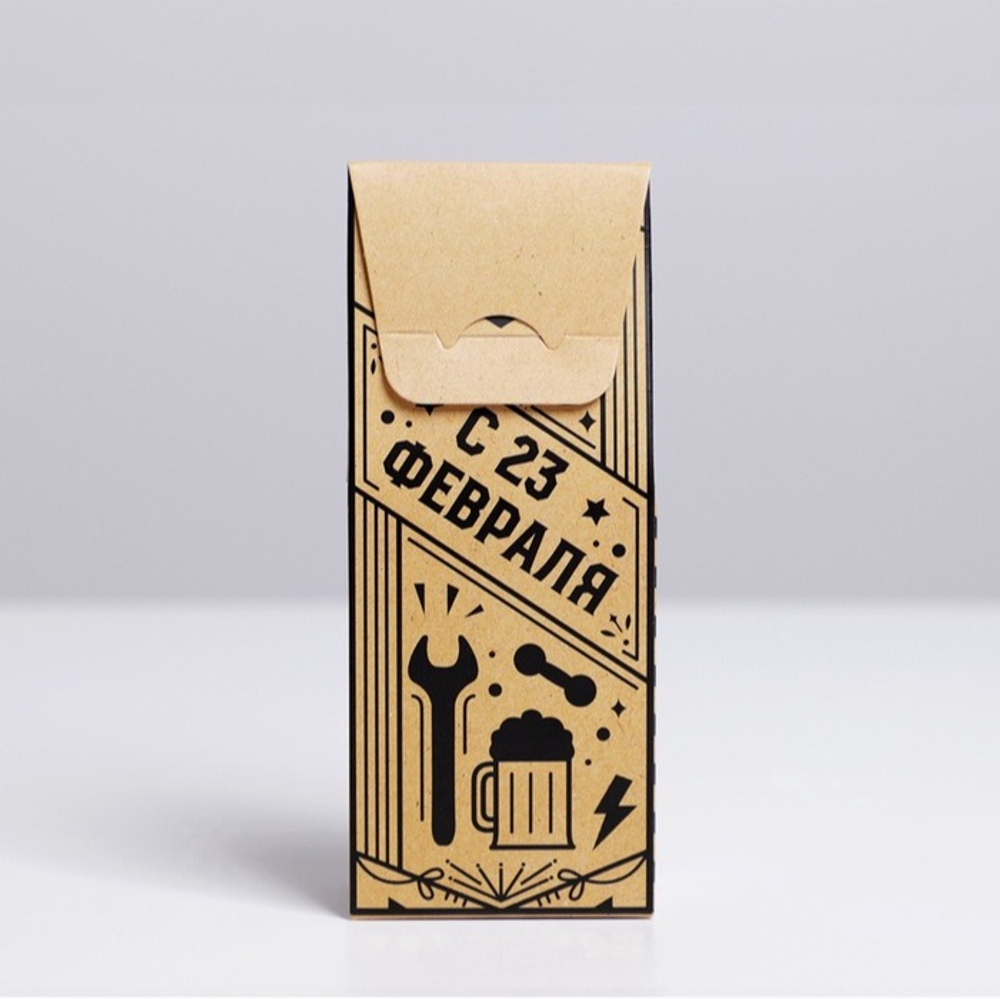 Коробка складная «С 23 февраля», 14×5.5×3.5 см