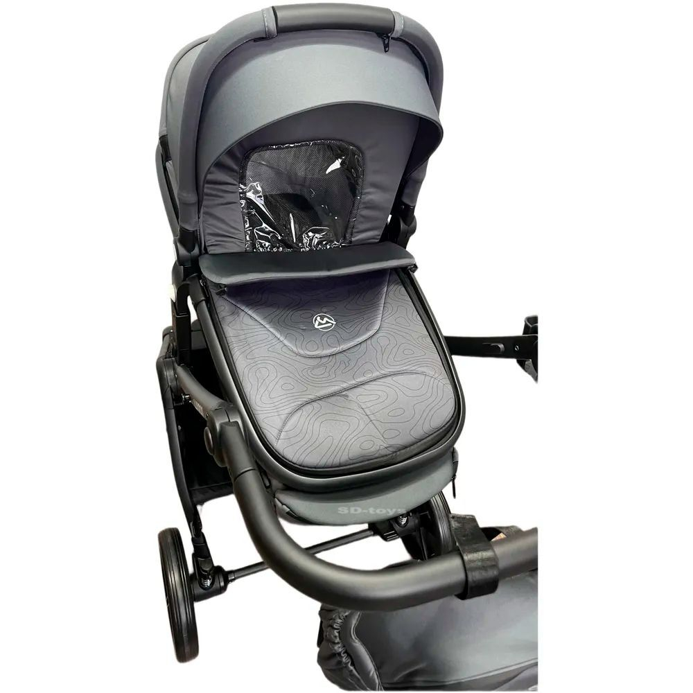 модульная коляска 3в1 Luxmom 92 , автолюлька /темно-серый цвет