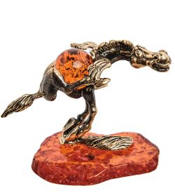 Народные промыслы AM-3029 Фигурка «Пегас» (латунь, янтарь)