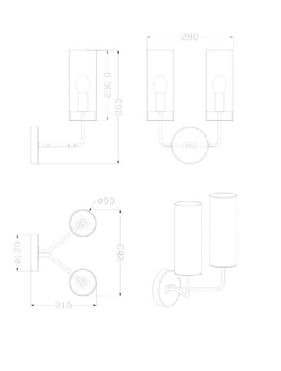 бра Glass Tube 2 Wall