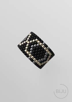 Схема кольца из бисера, узор PEYOTE, мозаичное плетение, четный счет, узор пейот из Miyuki Delica 11/0, файл PDF, RING_376