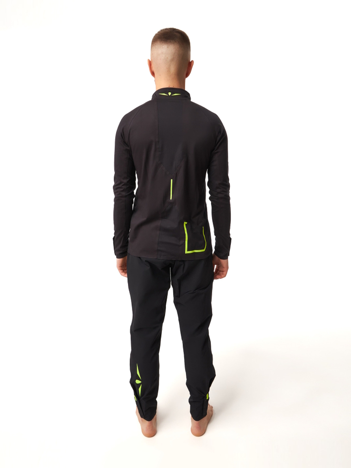 ЛОНГСЛИВ УТЕПЛЕННЫЙ МУЖСКОЙ 3/4 ZIP BRUSH | BLACK YELLOW