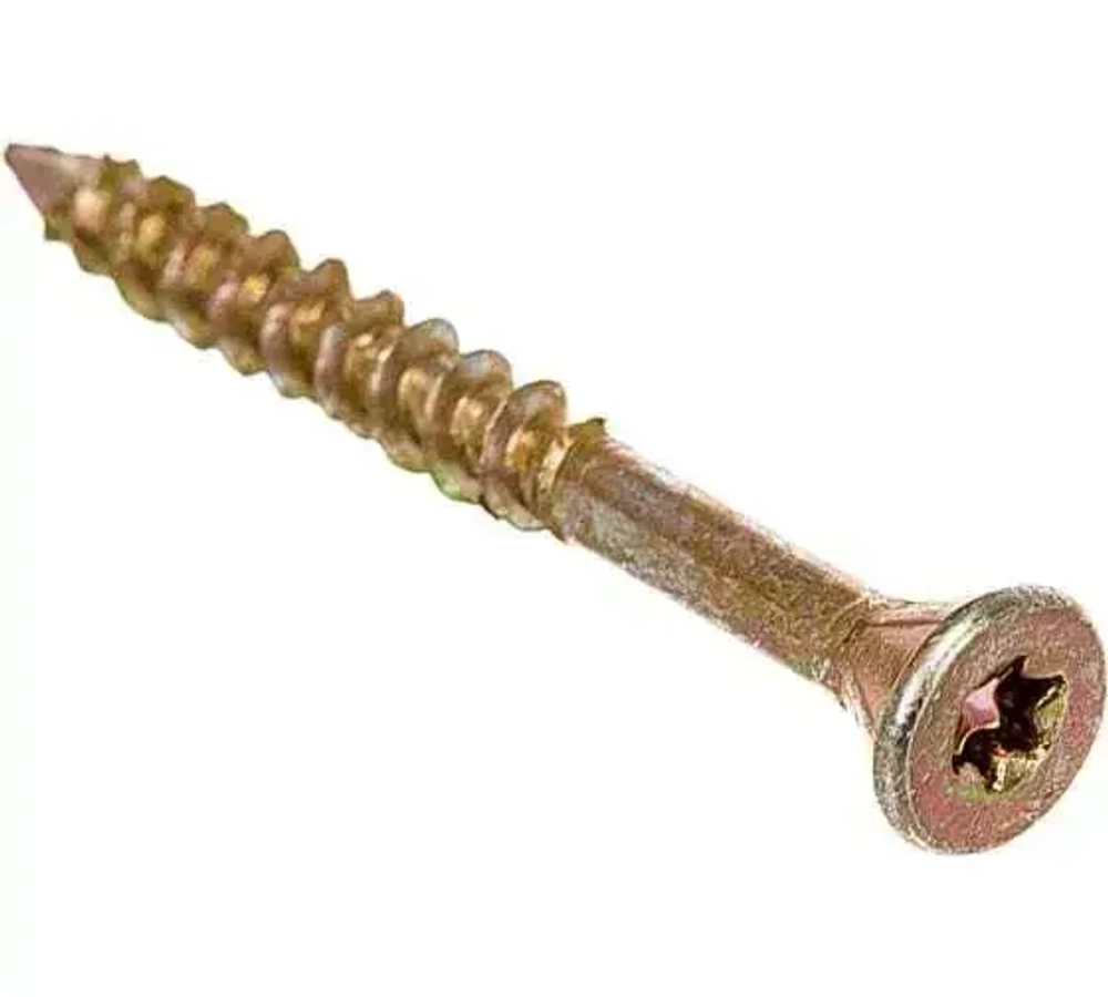 Саморезы по дереву желтые для пола и отделки потайные INFIX 3.5х50 ЦЖ TX 10 (упак. 500 шт)