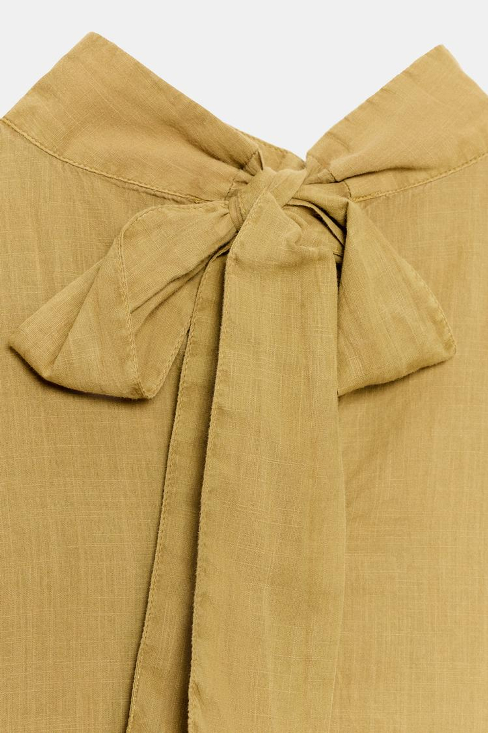 ZARA ТОП С ВЫРЕЗОМ И ЗАВЯЗКАМИ, КАРАМЕЛЬНЫЙ