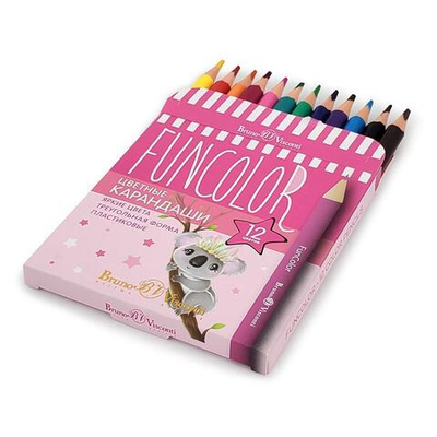 Карандаши цветные 12цв. "FunColor" (BrunoVisconti)