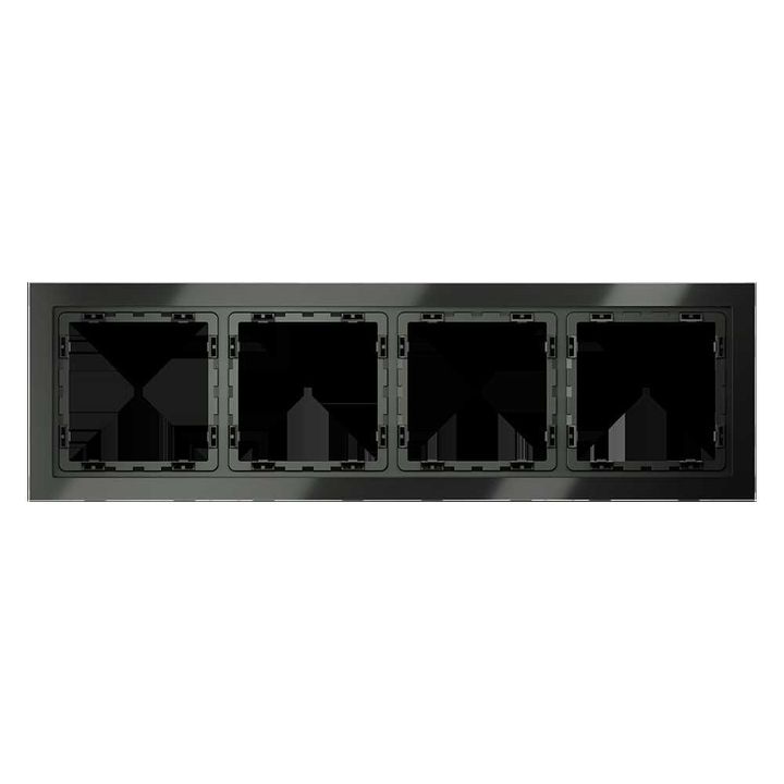 Рамка стеклянная Voltum S70 на 4 поста, (титан, стекло) VLS110406