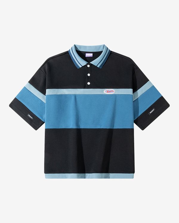 Поло черный/синий/пыльно-синий - фото 1