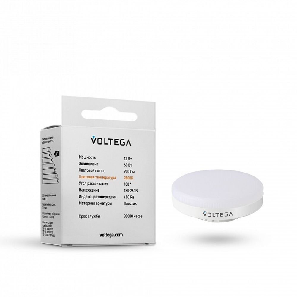 Лампа светодиодная Voltega GX53 12W GX53 12Вт 2800K 7774