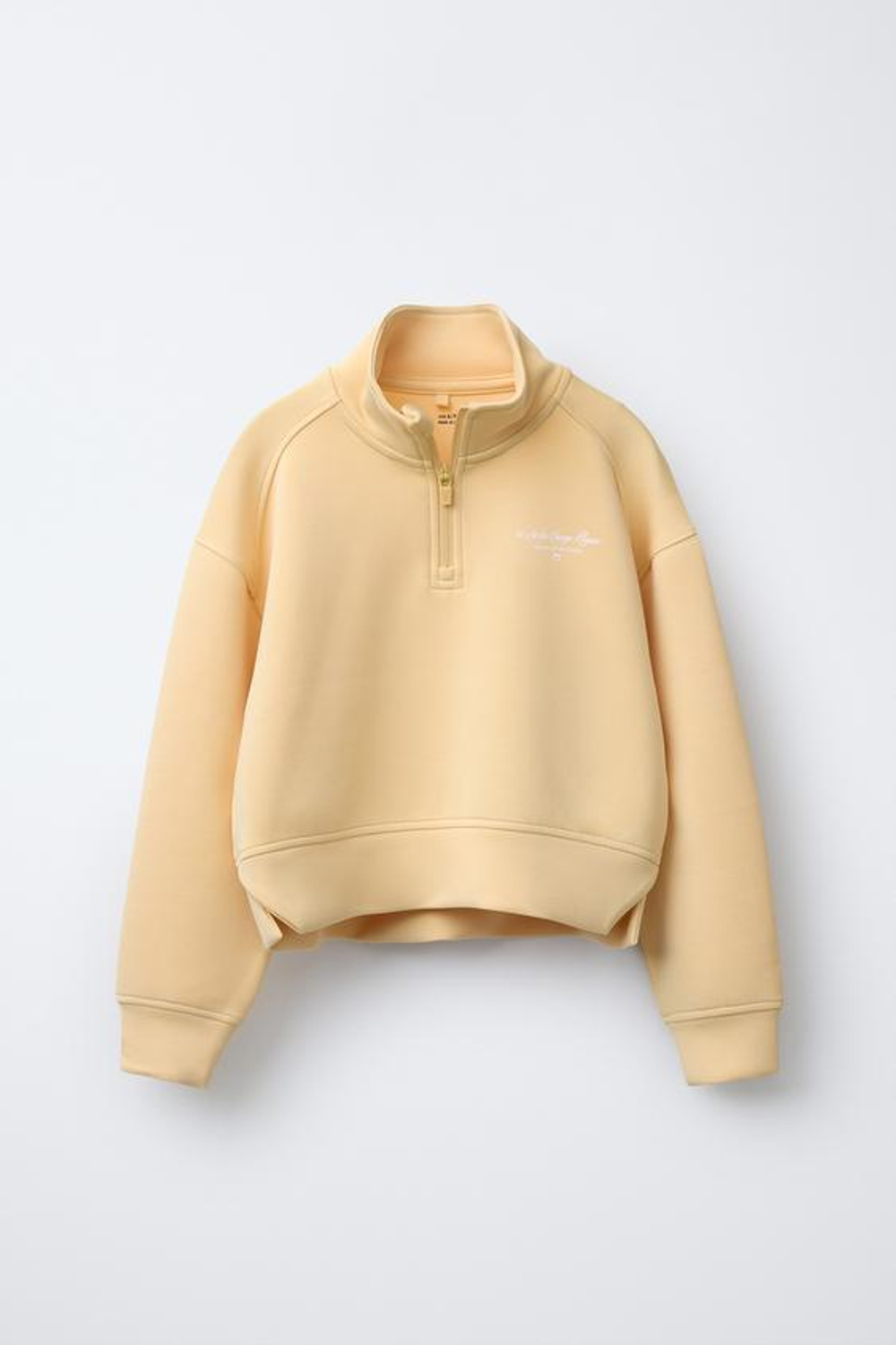 ZARA ТОЛСТОВКА ИЗ МОДАЛА С НАДПИСЬЮ, ЖЕЛТЫЙ