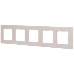 Рамка для розеток и выключателей ЭРА Серия 12 12-5205-15 на 5 постов, Классик, перламутр