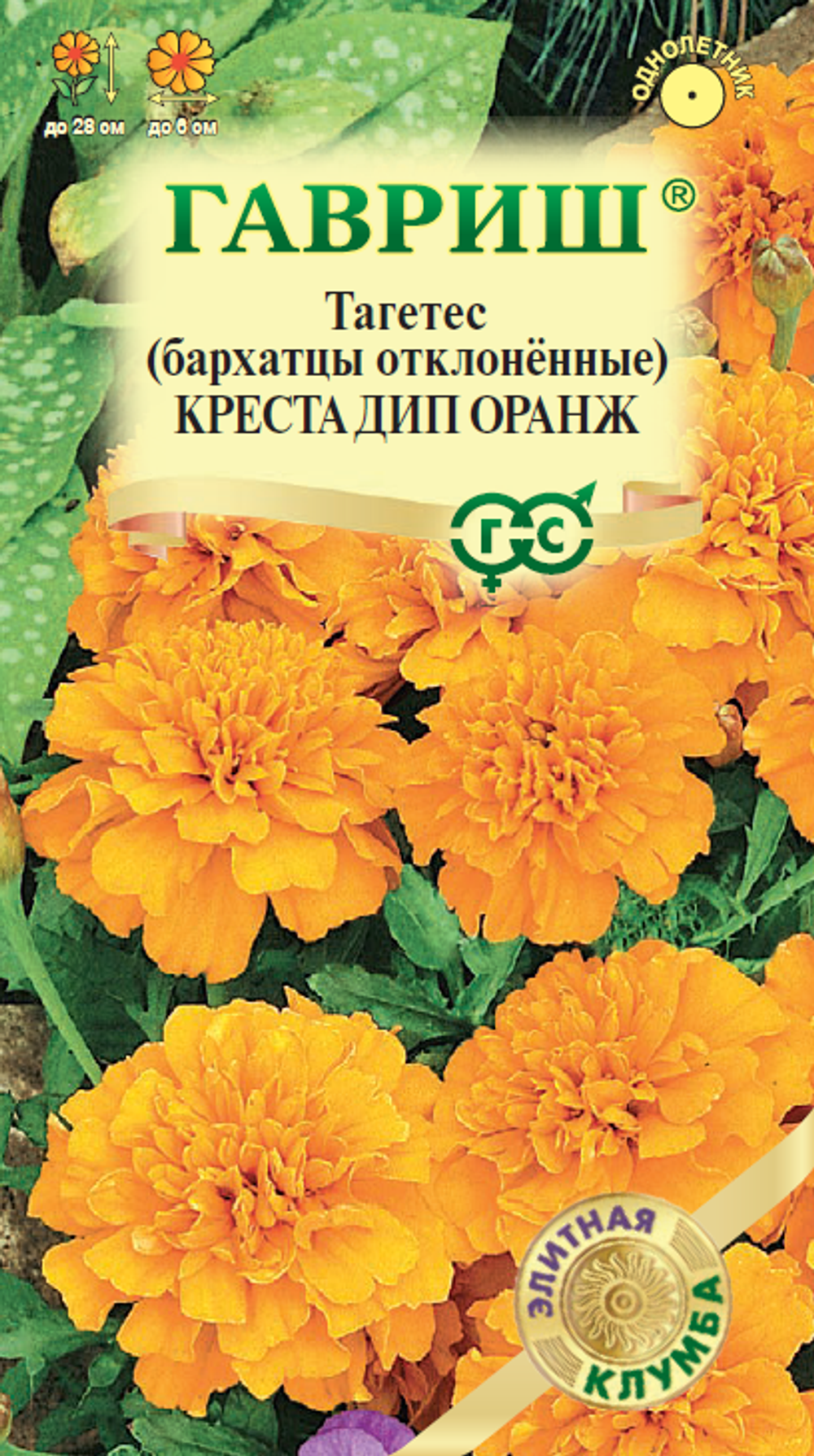 Бархатцы Креста Дип Оранж однолетник 7шт (Гавриш)