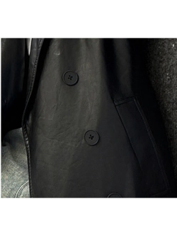 Тренч кожаный плащ