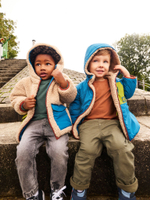 Куртка двусторонняя с капюшоном Next Q60-462, Синий, Бежевый