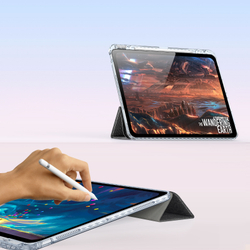 Чехол книжка черного цвета от Dux Ducis для Apple iPad Pro 13 с 2024 года, серия Unid Series Case, с держателем Apple Pencil и функцией автоматического перехода в спящий режим