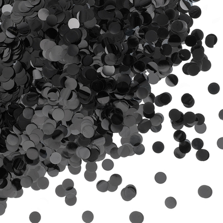Конфетти фольга Круг, Чёрный, Металлик, 1 см, 50 г.