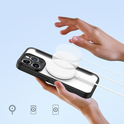 Прозрачный чехол книжка черного цвета с поддержкой MagSafe от Dux Ducis для iPhone 14 Pro, серия Skin X Pro Series Case