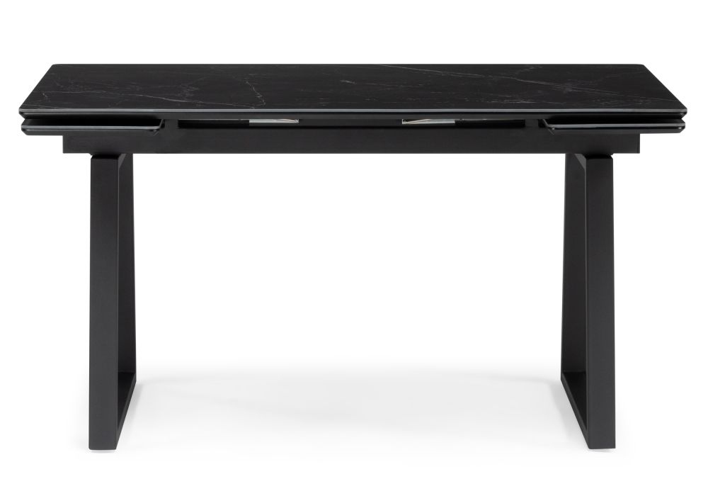 Керамический стол Woodville Джек 140(200)х80 черный мрамор shakespeare black, черный, ножки черные