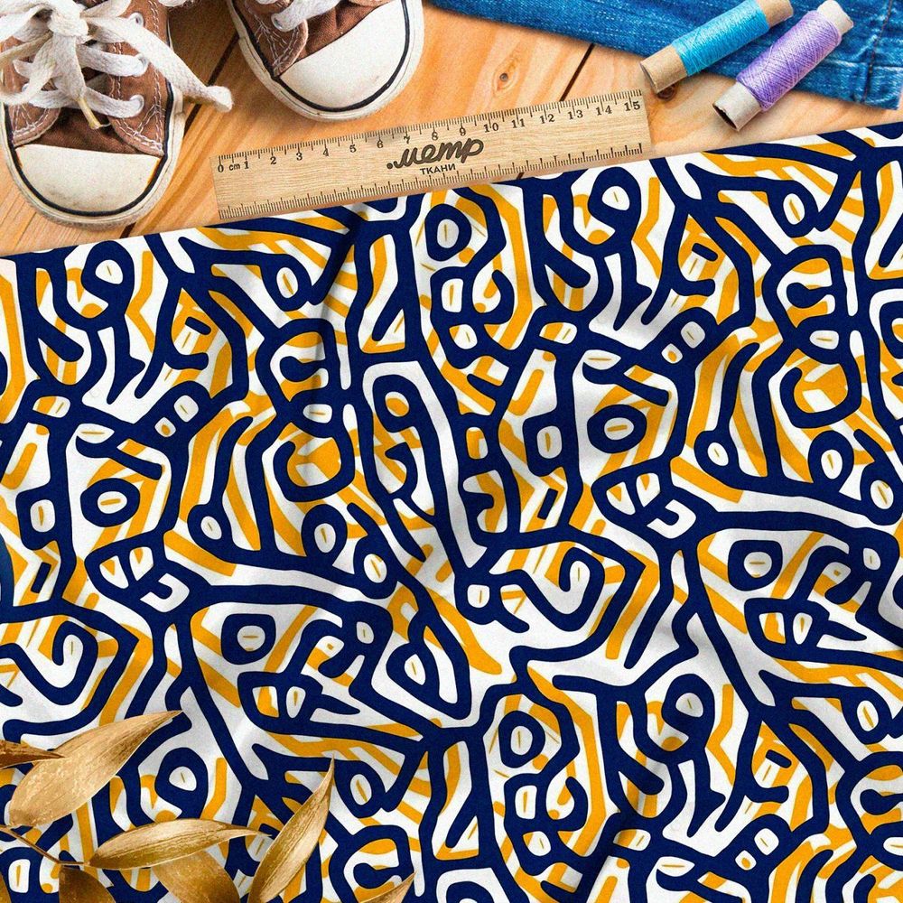 Ткань премиум мембрана колоритные линии