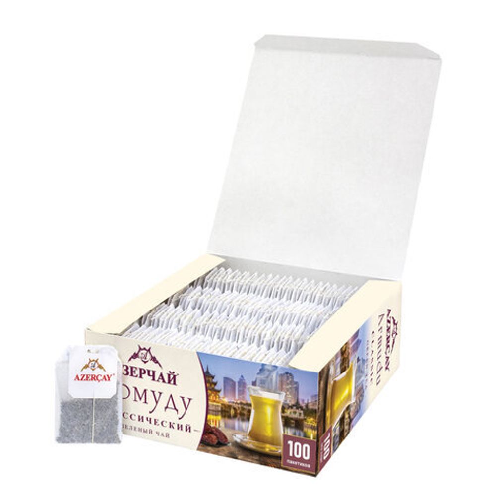 Чай АЗЕРЧАЙ "Армуду" зеленый, 100 пакетиков по 1,6 г, 420537