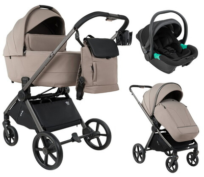 Детская коляска Pituso Teffy 3 в 1 с автокреслом Santiso Pro Black Hazel/Graphite