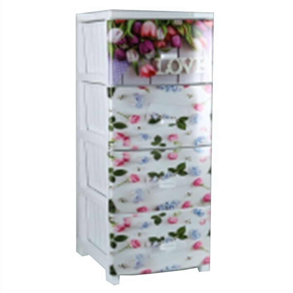 Комод ДЕКОР(моно рис) 4-х Весна белый РП-451