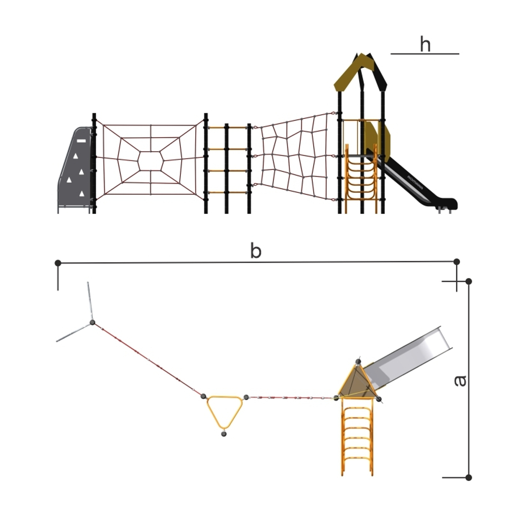 Детский спортивный комплекс с лазом и горкой Серия треугольник Romana 401.31.00