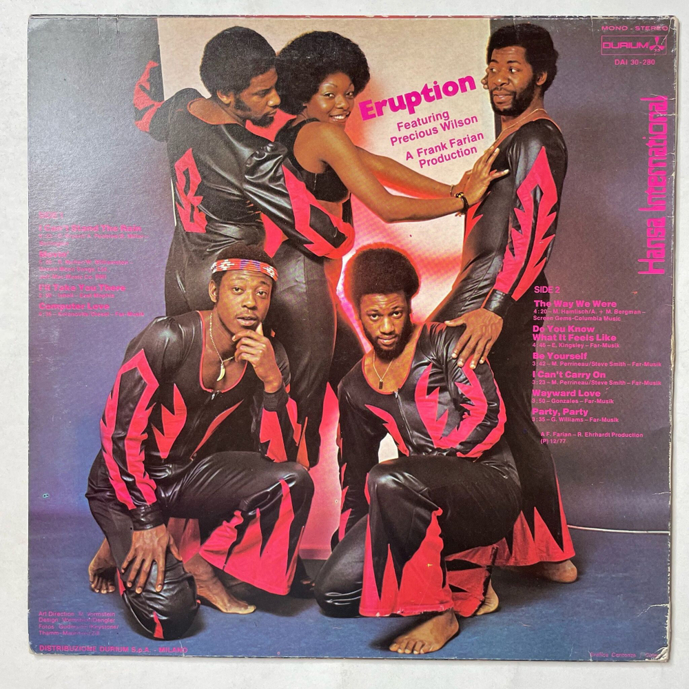Винтажная виниловая пластинка LP Featuring Precious Wilson Eruption (Italy 1978)
