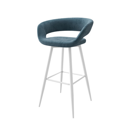 Стул полубарный МАМАДОМА Барни Р 700, b08 BLUE LUX/БЕЛЫЙ