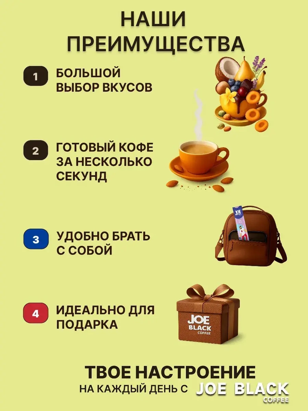 Кофе 3 в 1 в пакетиках растворимый набор 15 вкусов