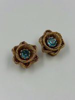 Клипсы с голубыми кристаллами Weiss